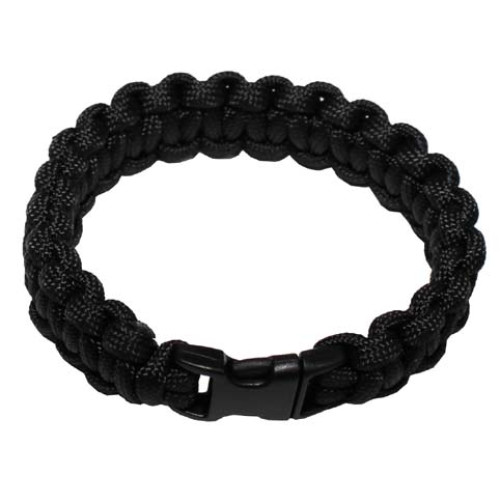 Paracord Survival Náramek 1,9 cm černý