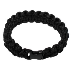 Paracord Survival Náramek 2,3 cm černý