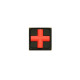 Nášivka Medic kříž 3D černo-červena