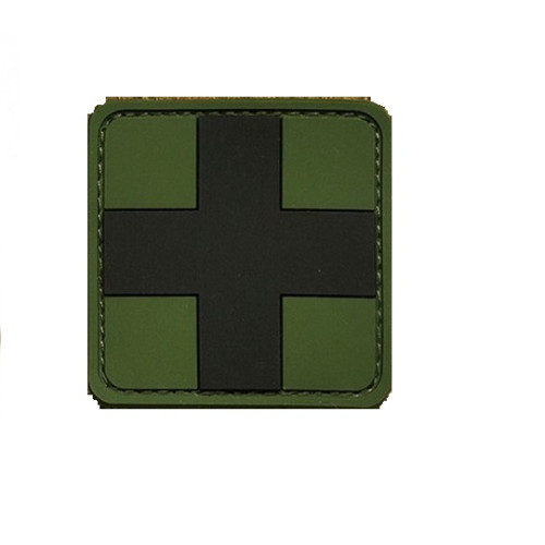 Nášivka Medic 3D PVC CROSS - zelený