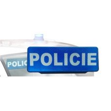 Nápis na stínítko POLICIE modro - bílý