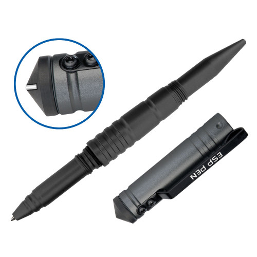 Taktické pero s rozbíječem skel - černé
